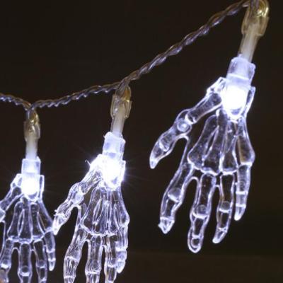 China LED String Lights 5M 40LEDs Battery Operated Hand Skeleton LED Ghost Hanging Lights for Halloween for sale