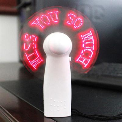 China China Preprogrammed Handheld Message Mini LED Fan with Custom Slogans Logo for Promotion Gift for sale