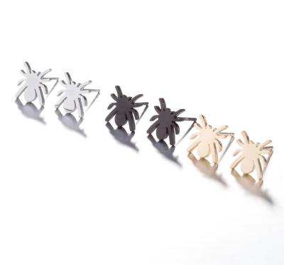 China Cute Aretes Jewelry Fashion Halloween Spider Earrings Stainless Steel Stud Earrings Animal Jewelry for sale