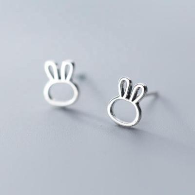 China FASHIONABLE Cute Stud Earrings Fine Jewelry Sterling Silver 925 Bunny Stud Earrings Korean Cartoon for sale