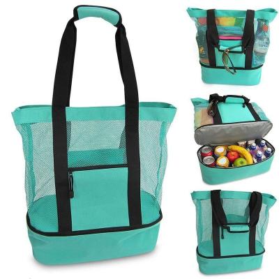 China Fashion 2022 Fashion Tote Bag Foldable Mesh Beach Shopping Camping Outdoor Bag Large Custom Wholesale Waterproof Mesh Beach Bag for sale