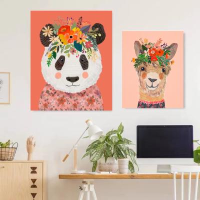 China Customized pandan paintings canvas wall picture frame dog rabbit cat rabbit painting pet picture wall for home office decor for sale