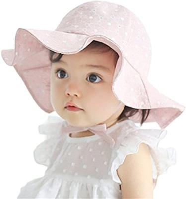 China Babies Toddler Bucket Hats UPF 50+ Ray Sun Protection Hat Wide Brim Casual UV Hat With Chin Strap Pink Hats for sale