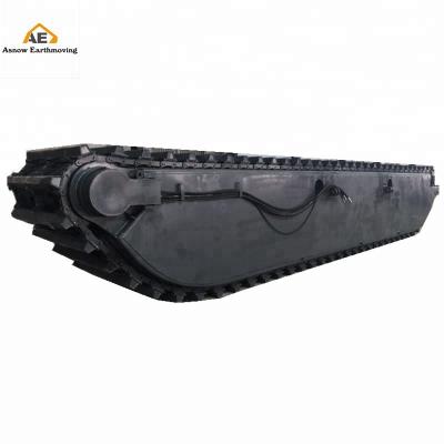 China Q345 / NM400 Amphibious Landing Gear Chassis Amphibious Excavator Ponton Undercarriage for sale