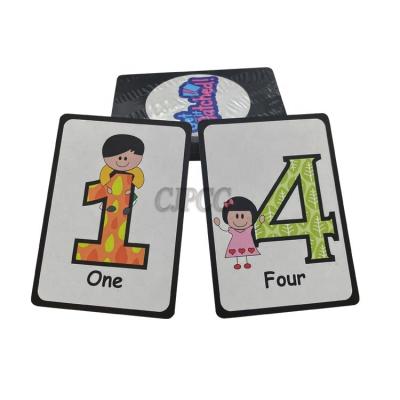 China Plastic Custom Learning Cards Education Card Flash Paper Playing Cards For Kids for sale