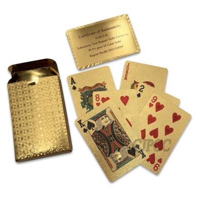 China paper & 100% Plastic Gold Plastic Poker Cards Waterproof Playing Cards Playing Cards Sale for sale