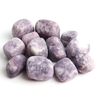 China China Crystal Tumbled Stone For Decor Purple Mica Rough Gravels Square Shaped Rolling Stone for sale