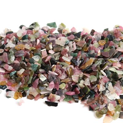 China China Bulk Natural Colorful Tourmaline Gravel Crystal Tumbled Gravel For Decoration for sale