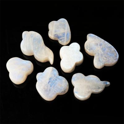 China Cloud Crystal For Decoration Blue Instant Healing China Crystal Palmstone Moonstone Hand Carved for sale