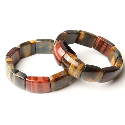 China Natural Stone Multicolor Crystal Bracelet China Tiger Eye Handmade Jewelry Bracelet Men Gift for sale