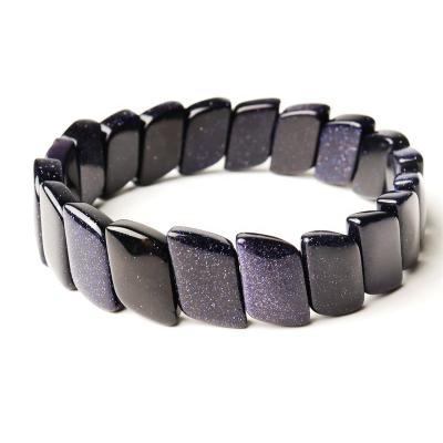 China Blue Slice Crystal Hole Shape Rhombus Bracelet China Sandstone Bracelet Women Handmade Jewelry for sale