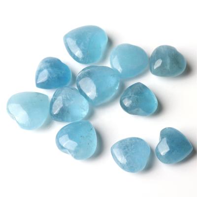 China China Natural Healing Quartz Sky Blue Crystal Heart Pendant Accessories For Green Blue Necklace for sale