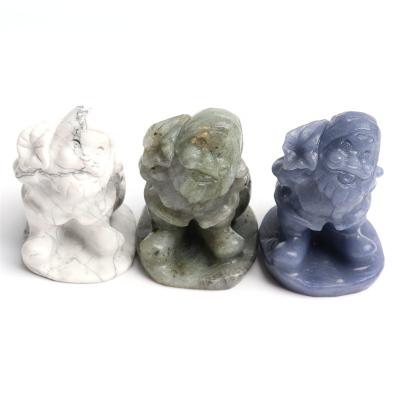 China China natural crystal crafts hand carved Santa Claus statue howlite labradorite carving for christmas gift for sale