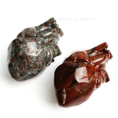 China China Crystal Carving Heart Shape Human Quartz Carved Heart Crystal Craft Home Ornaments for sale