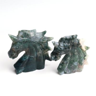 China China Unicorn Crystal Carvings Agate Rock Quartz Aquatic Animal Carved Home Crafts Gift for sale