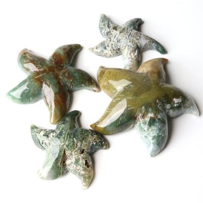 China Aquatic Agate Moss Agate Starfish Carved Crystal from China Natural Ornamental Carving for Decoration for sale