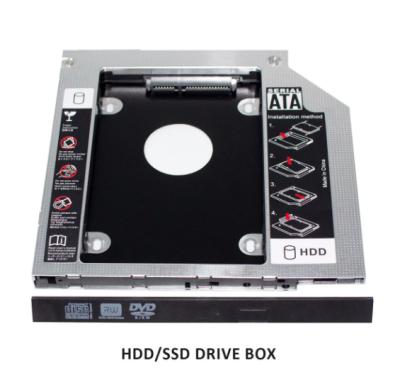 China Aluminum HDD Carriage 9.5mm SATA to SATA Hard Drive Adapter for Laptop CD/DVD Universal for sale