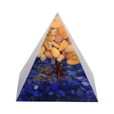 China Viable Energy Healing Natural Stone Tree Of Life Crafts Decoration Folk Orgone Fengshui Orgone Crystal Pyramid for sale