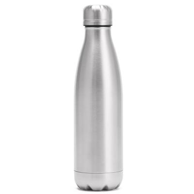 China 500ml Business Silver Color Customized Logo Printed Stainless Steel Double Wall Vacuum Insulated Water Bottle Thermos Flask for sale