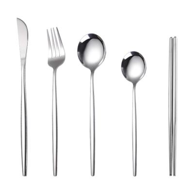 China Viable Western Golden Tableware Stainless Steel Knife Chopsticks And Fork Spoon Set for sale