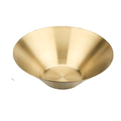 China 304 Viable Korean Japanese Korean Creative Cold Bowl Noodle Single Layer Stainless Steel Ramen Gold Bowl for sale