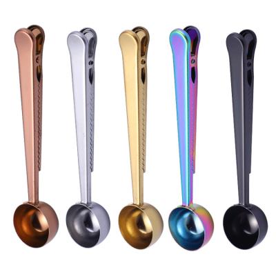 China Multi Function Gold Sustainable Coffee Stainless Steel Food Grade Dosers With Bag Cut Tools Customized for sale