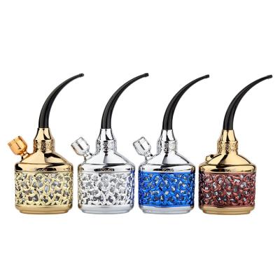 China Metal Sustainable Portable Old Fashioned Retro Water Filtration Smoking Set Shisha Circulation Hookah for sale