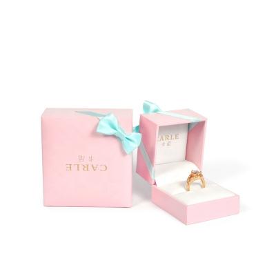 China Hot Sale Luxury Elegant Custom Logo Factory Printed Ring Box Ring Box Jewelry Storage Packaging Necklace for sale