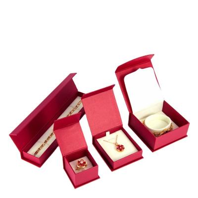 China Recyclable Yadao Wholesales Jewelry Packaging Box Red Color Fancy Finished Paper Box With Magnet for sale