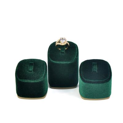 China Simple/Classic/Modern Dark Green Color Velvet Fabric Jewelry Display Stand Ring Holder for sale