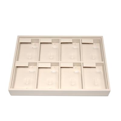 China 2019 Yadao Wholesale Luxury Jewelry Display Customize Storage Stackable Tray For Retail PU Ring Earring Jewelry Display Tray Leather for sale