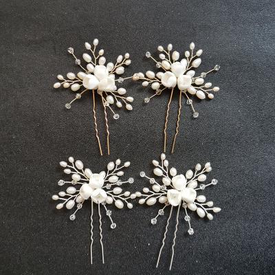 China Handmade ALLOY SLBRIDAL Ceram Flower Freshwater Beads Pin Wedding Hair Sticker Women Bridesmaids Jewelry Bridal Hair Accessories for sale