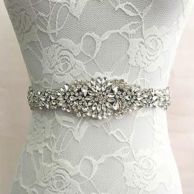 China SLBRIDAL Polyester Wedding Bridesmaids Sash Ribbon Sash Women Evening Prom Dress Crystal Wedding Belt Satin Rhinestone Accessories for sale