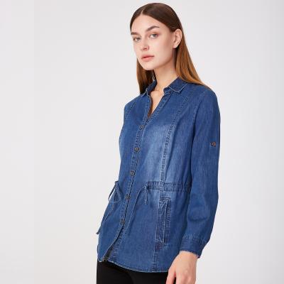 China European American Stylish Denim Shirt Women Denim Shirts Womens Breathable Loose Denim Shirts For Women Tops for sale