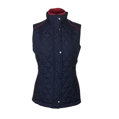 China Dark Blue Winter Windproof Women Invest Sleeveless Plus Size Coats Casual Fashion Cotton Warm Vest for sale