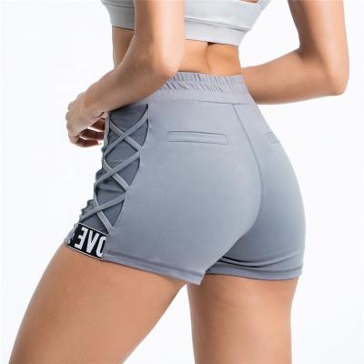 China Latest Design Solid Cross Side Workout Fitness Wear Women Breathable Shorts Pant Gym Sport Wear Manufacturer for sale