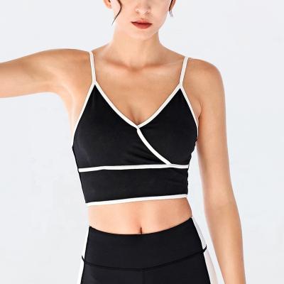 China High Quality Breathable Backless Fitness Workout Clothes For Sport Wear Training Yoga Wear Sexy Women Bra V Type Bra for sale