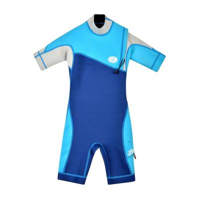 China High Quality Kids Wetsuit MAN 2mm Neoprene One Piece Back Zipper Short Sleeves Kids Wetsuit For Surfing for sale