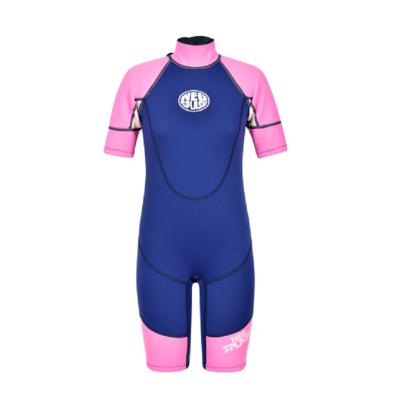 China Woman Kids Customized Neoprene Back Zip Short Wetsuits Sleeve Rash Guard For Surfing Swimming Diving for sale