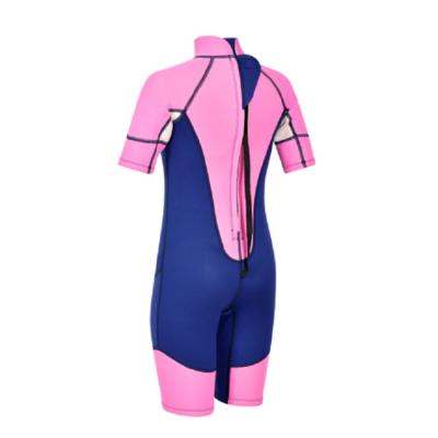 China Women Girl 2MM Neoprene Short Sleeve Fullsuit Spring Surfing Snorkeling Wetsuit for sale