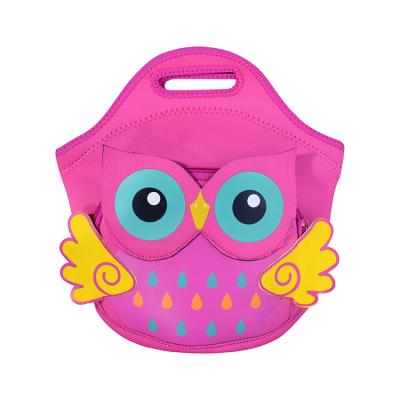 China 2.0MM Logo School Portable Cute Perfect Customized Neoprene And Pink Toddler Kids Educate Lunch Box Cooler Bag for sale