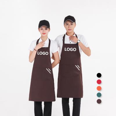 China SANITARY Wholesale Custom Design OEM Logo Women Men Kitchen Plain Empty Painting Aprons With Logo Custom for sale