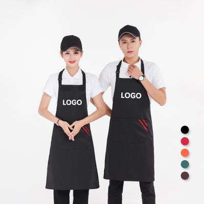 China SANITARY Cheap Custom Polyester Profession Promotion Price Waterproof Cotton Apron Logo Printing For Kitchen for sale