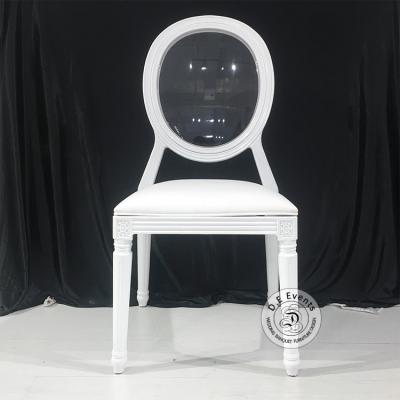 China Modern Resin Frame Louis Wedding Chairs With Transparent Back Banquet Dining Chairs for sale