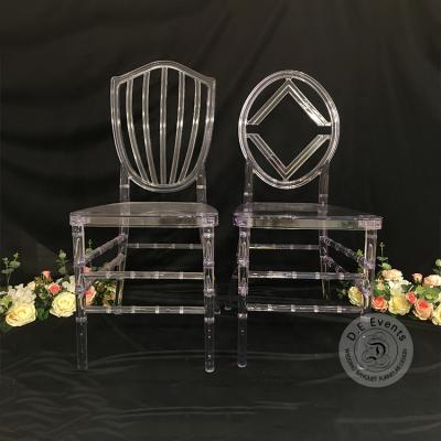 China 2021 Latest Design Modern Hollow Square Back Plastic Wedding Chairs Set Stacking Chairs For Events for sale