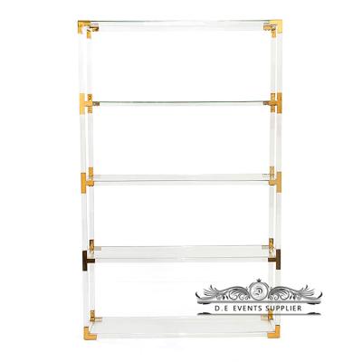 China Event / Hotel / Wedding / Event Design Steel With Modern Glass Rack Shelf Shelves Wine For Events for sale