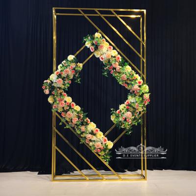 China event/hotel/furniture stage decoration gold frame wedding backdrop board wedding event/high event for wedding event for sale