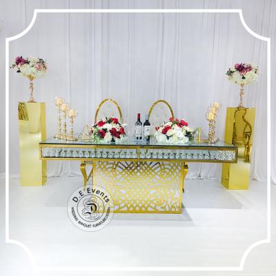 China Event / hotel / wedding / event wholesale led wedding love table with mirror glass for events for sale