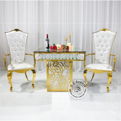 China Other Event Party Luxury Design Clear Glass Dining Table Quality-Guaranteed For Wedding for sale