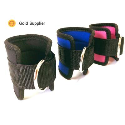 China Custom Neoprene Protective Ankle Wrist Cuff Adjustable Fitness Ankle Straps with D-ring for Latex Exercise for sale